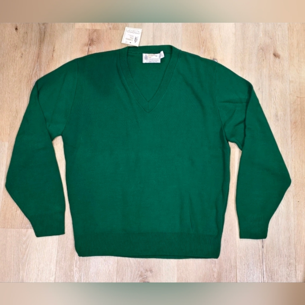 Vintage London Fog V Neck Sweater XL USA Made NWT Ivy Preppy Grandpa Core